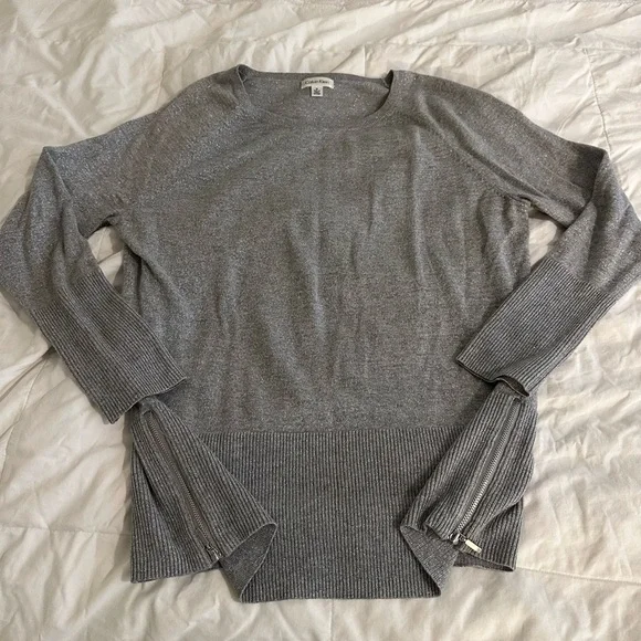 Calvin Klein lightweight sweater. Sparkly silver gray. - Picture 5 of 7